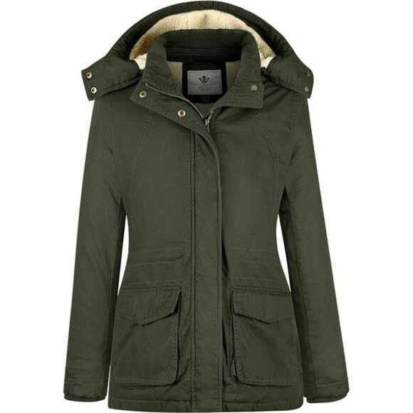 WenVen Women's Winter Warm Sherpa Lined Jacket Heavy Parka Coat with Hood - Picture 1 of 7